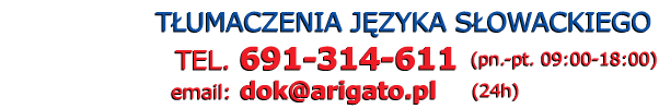 T�umacz s�owacki - Telefon: 691 314 611